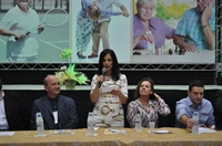 João Dado, Lu Alckmin e Mônica Pesciotto de Carvalho durante abertura do JORI 2017