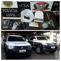 Operação da Polícia Civil cumpriu mandados de buscas em residências e prendeu quatro pessoas envolvidas com o tráfico (Foto: Polícia Civil)
