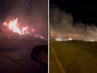 Incêndio atingiu a vegetação e se alastrou (Foto: Reprodução)