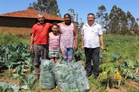 A cada colheita de Luzimar Perpetua do Nascimento e Donizete Luiz, uma parte é encaminhada para a Santa Casa de Votuporanga (Foto: Divulgação/Santa Casa de Votuporanga)