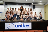 O evento reuniu direção, coordenação, professores e alunos do Colégio Unifev a fim de incentivar o interesse dos jovens pela Astronomia e pela Astronáutica