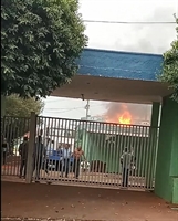 Funcionário ficou ferido após bomba de água explodir em Santa Fé do Sul (Foto: Arquivo Pessoal)