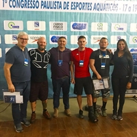 Técnicos e professores do Centro de Formação participaram do 1° Congresso Paulista de Esportes Aquáticos (Foto: Centro de Formação)