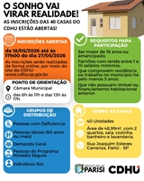 Parisi abre inscrições para sorteio de 40 casas da CDHU