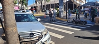 Acidente fecha rua Amazonas no centro de Votuporanga