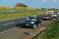 O acidente aconteceu na manhã desta terça-feira (18), na altura do km 509 da rodovia (Foto: A Cidade)