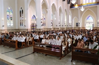 Cerimônia, realizada na Catedral Nossa Senhora Aparecida, reuniu formandos, seus familiares e amigos, além de gestores e professores da Instituição (Foto: Divulgação/Unifev)