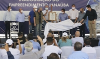 Inauguração teve a presença do ministro de Minas e Energia, Bento Albuquerque, do diretor-geral da Aneel, André Pepitone, e do diretor-geral do ONS, Luiz Carlos Ciocchi (Foto: Divulgação/Ministério de Minas e Energia)