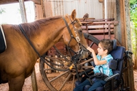 A mãe de Erick Milani Trindade (foto) disse que o filho faz equoterapia há 14 anos e pediu melhorias no transporte (Foto: Arquivo Pessoal)