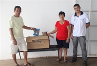 Nesta semana, eles doaram 30 quilos de macarrão para a Santa Casa de Votuporanga, coroando toda a solidariedade de 2017 (Foto: Divulgação/Santa Casa)