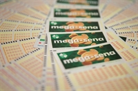 Bilhete volante loteria megasena mega sena versão 2018 (Foto: Marcelo Brandt/G1) 