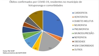 Gráfico da Secretaria da Saúde revela que quase 50% dos que morreram por Covid-19 tinham alguma cardiopatia (Foto: Reprodução/Boletim Epidemiológico)