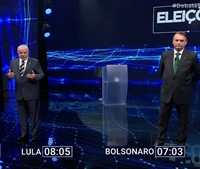 Lula e Bolsonaro trocaram acusações durante debate na Band (Foto: Reprodução)