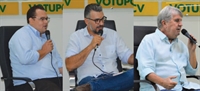 Hery Kattwinkel (PTB), João Garcia (Podemos) e Jorge Seba (PSDB) participaram da sabatina da ACV (Foto: ACV)