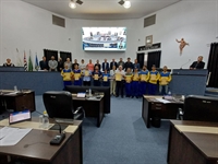 Carteiros e funcionários dos Correios de Votuporanga foram homenageados durante a sessão da Câmara desta semana (Foto: Assessoria)